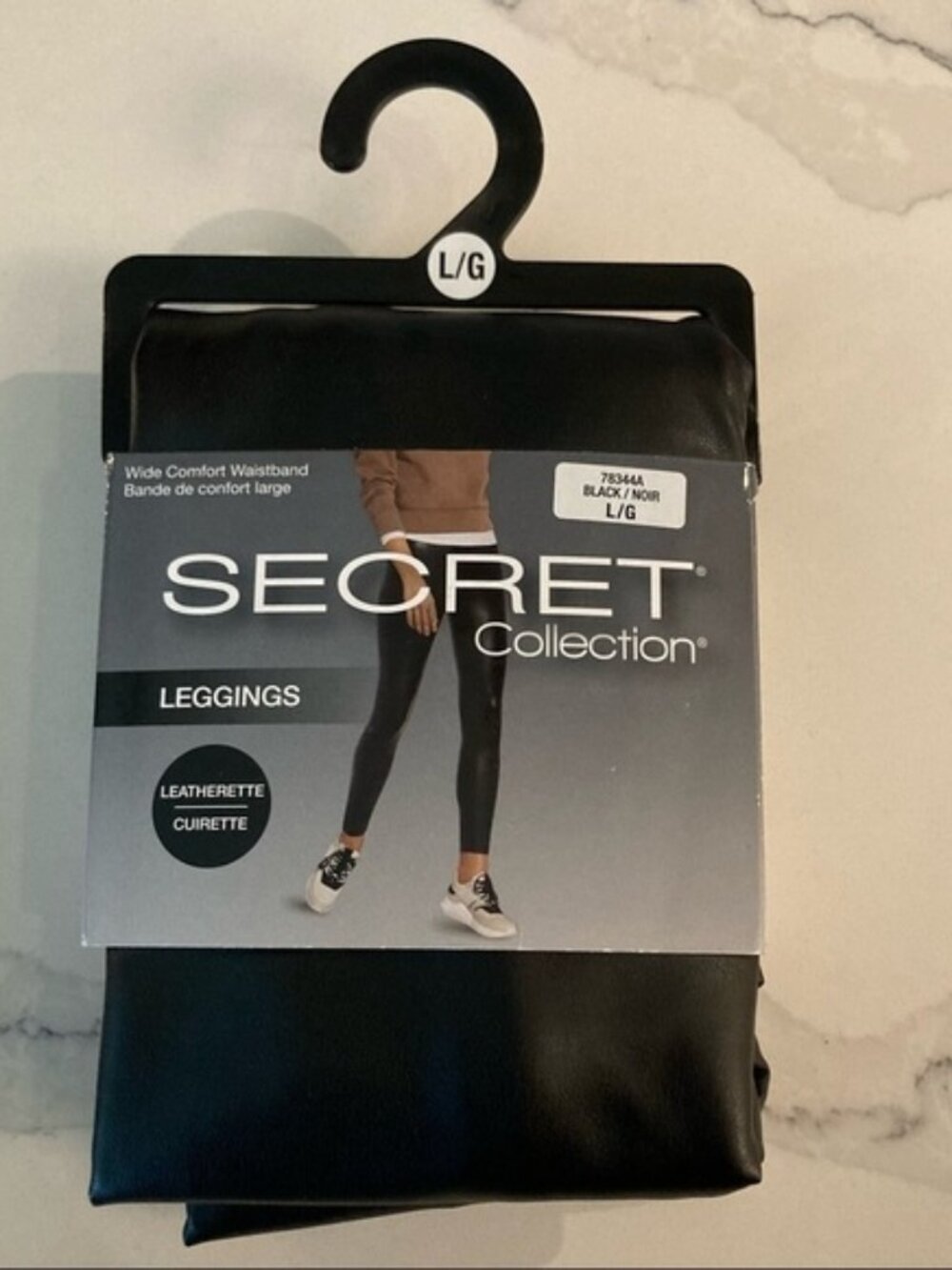 SECRET Sz L Leatherette Leggings with Wide Comfort Band NWT
